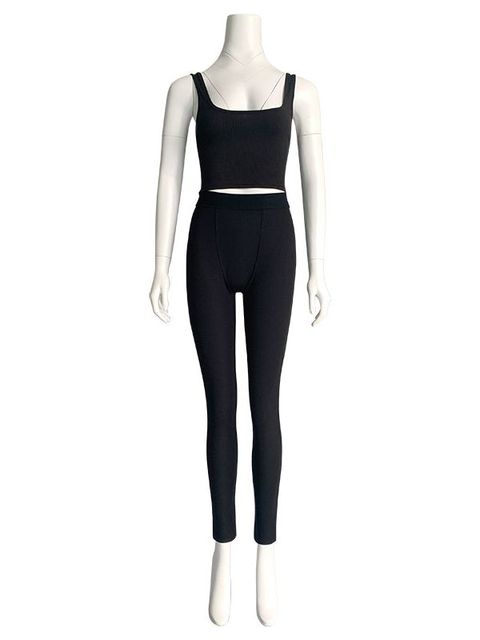 Hochelastisches, einfarbiges Yoga-Set