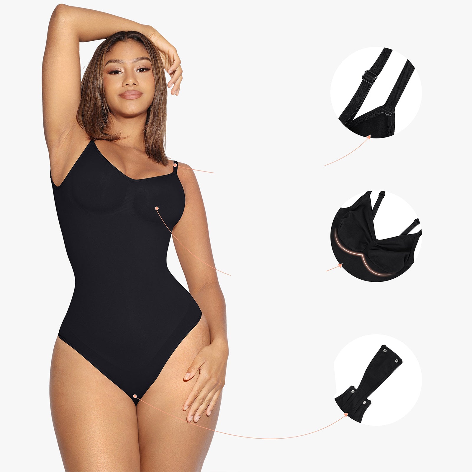 Nahtloser Body mit tiefem Rückenausschnitt